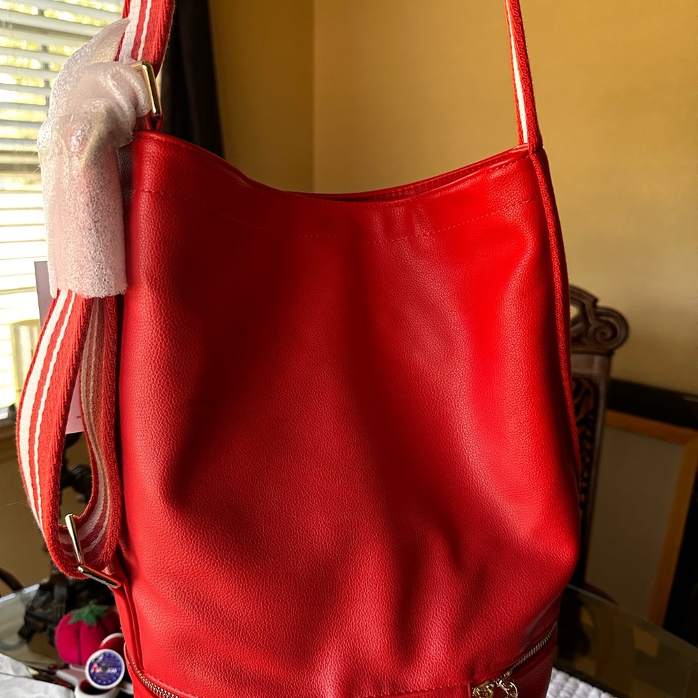 Elegant Orange VEGAN Leather Shoulder Bag